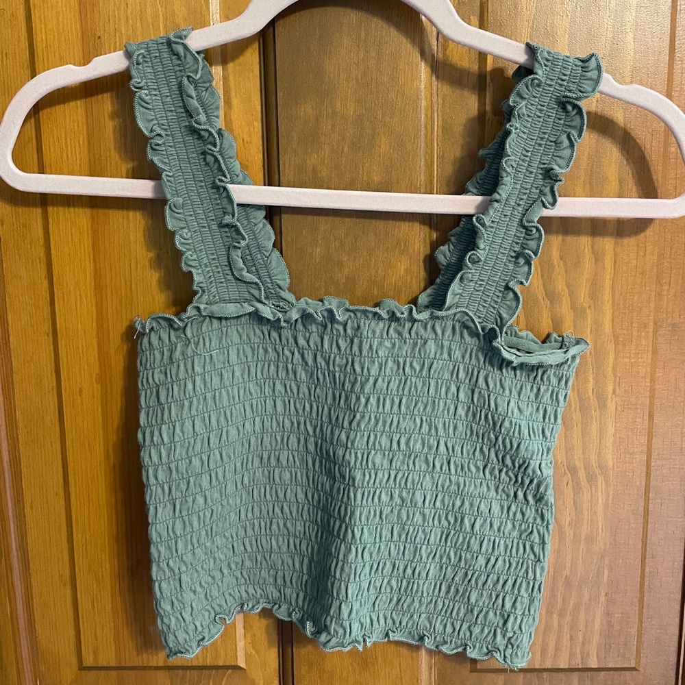 Hollister Army Green Crop Top
